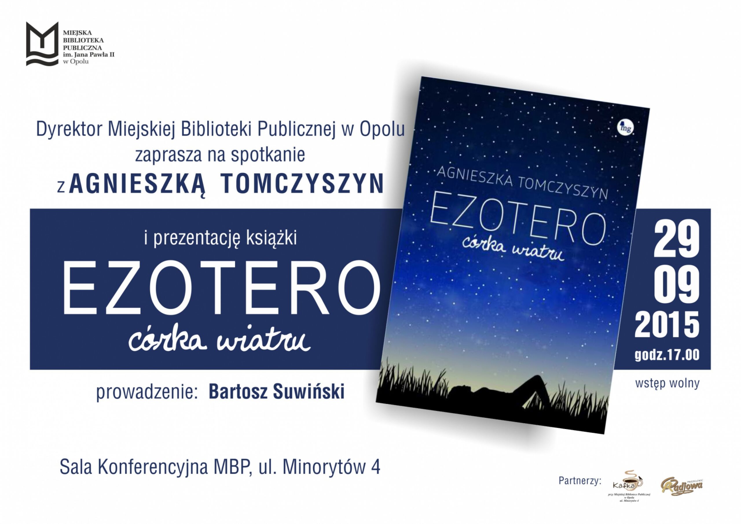Spotkanie  z Agnieszką Tomczyszyn  i prezentację książki  Ezotero. Córka wiatru