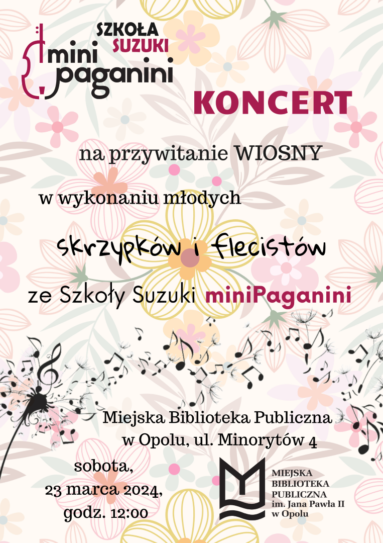 Read more about the article Koncert młodych skrzypków i flecistów ze Szkoły Suzuki miniPaganini