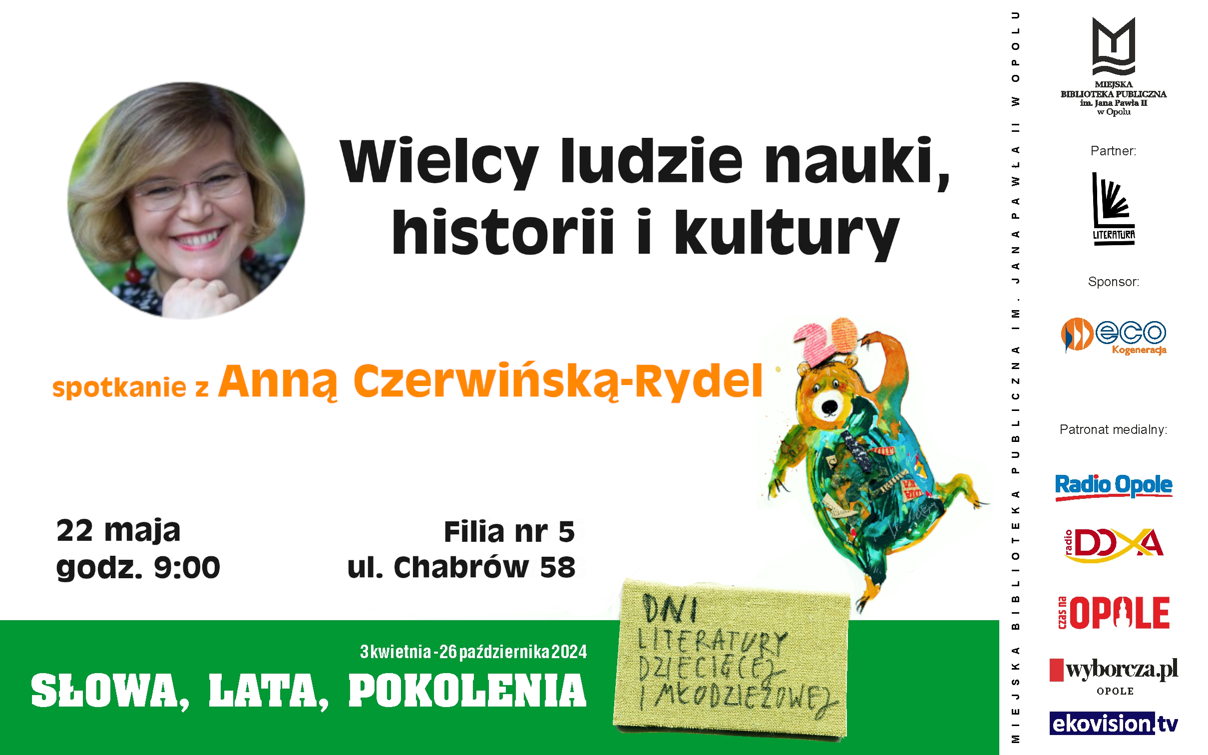 Read more about the article Wielcy ludzie nauki, historii i kultury – spotkanie autorskie dla dzieci z Anną Czerwińską-Rydel